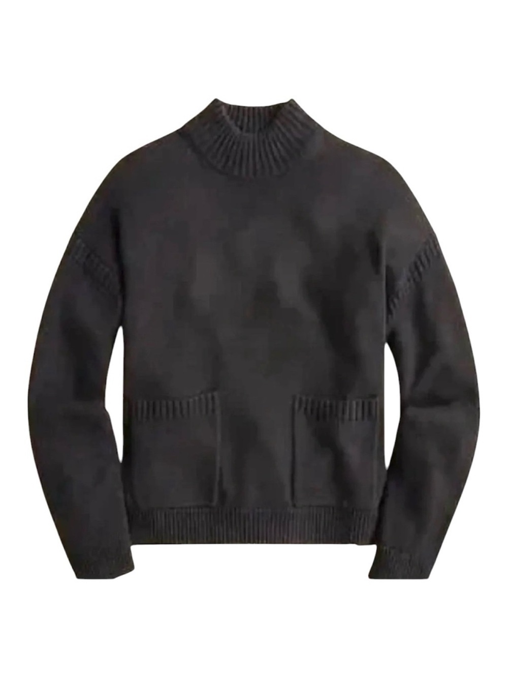 J.Crew Cotton Cashmere Mockneck Sweater Black Medium Like New - Picture 2 of 6